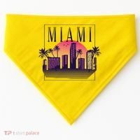 Miami Florida Retro Skyline USA-Made Doggie Bandana thumb 0