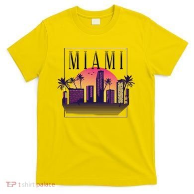 Miami Florida Retro Skyline T-Shirt