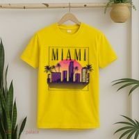 Miami Florida Retro Skyline T-Shirt thumb 2