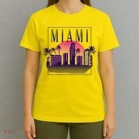 Miami Florida Retro Skyline T-Shirt thumb 4