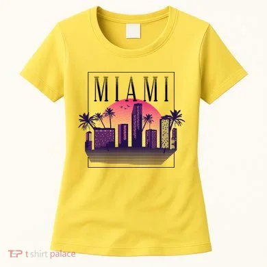 Miami Florida Retro Skyline Women's T-Shirt