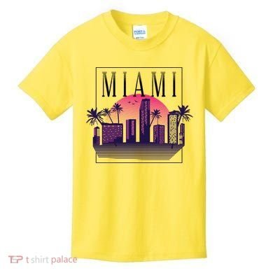 Miami Florida Retro Skyline Kids T-Shirt