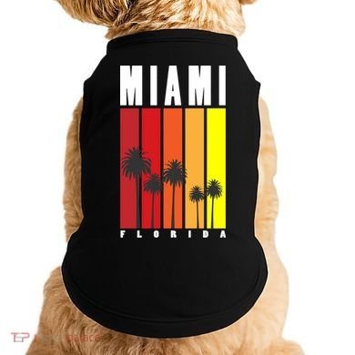 Miami Florida Vintage Stripes Doggie Tank