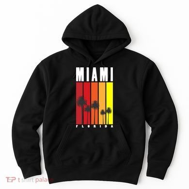 Miami Florida Vintage Stripes Hoodie