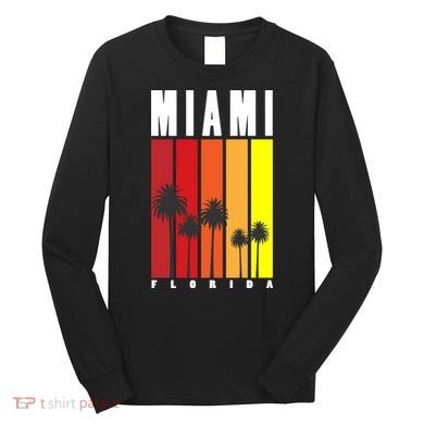 Miami Florida Vintage Stripes Long Sleeve Shirt