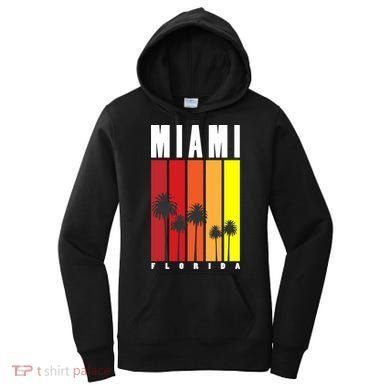Miami Florida Vintage Stripes Women's Hoodie