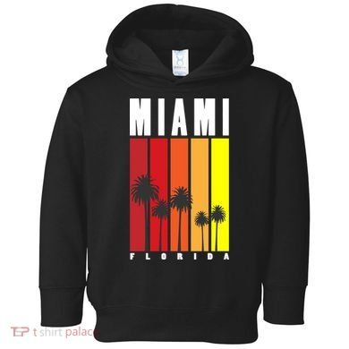 Miami Florida Vintage Stripes Toddler Hoodie