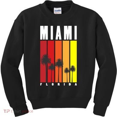 Miami Florida Vintage Stripes Kids Sweatshirt