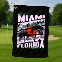 Miami Sunshine Florida Golf Towel thumb 1