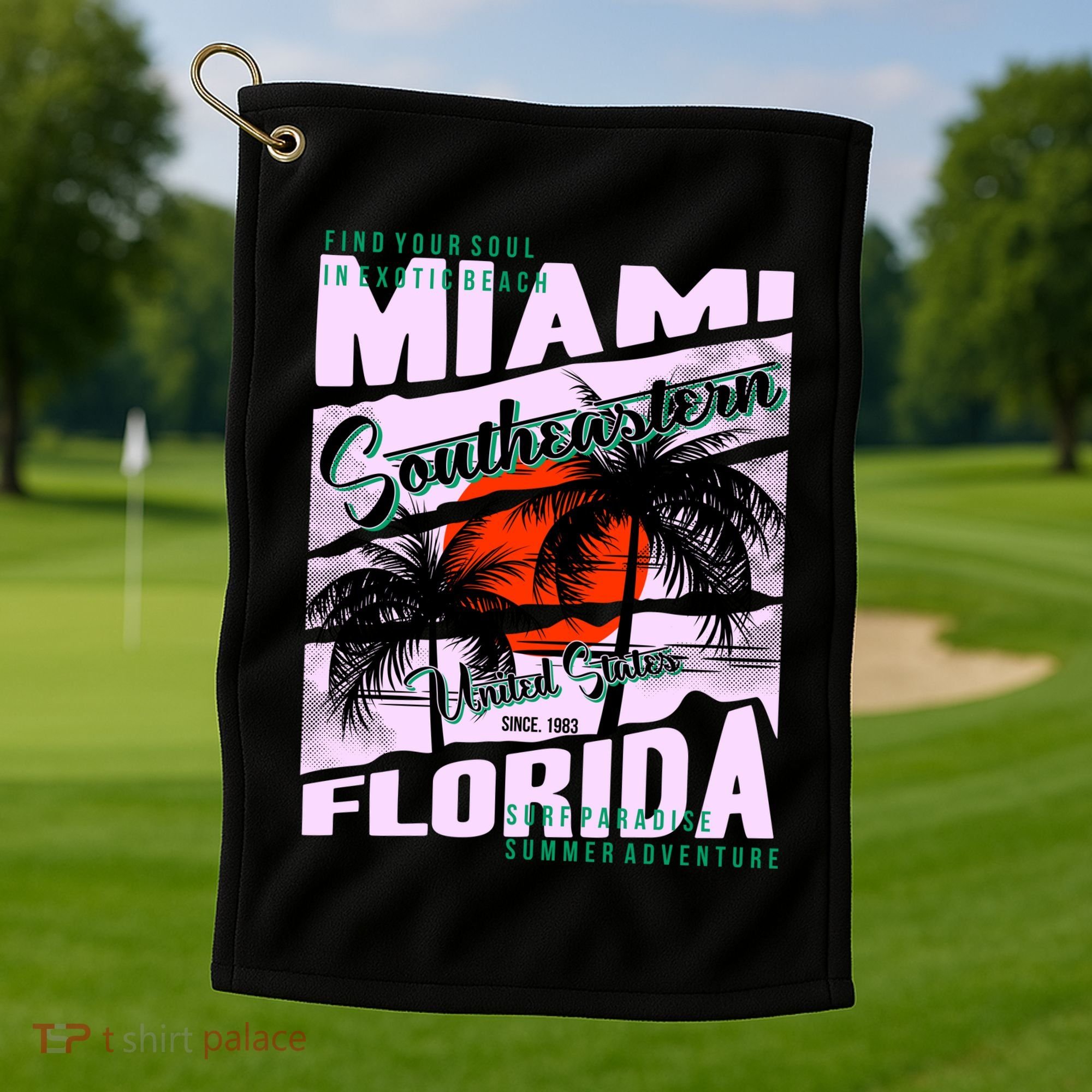 Miami Sunshine Florida Golf Towel