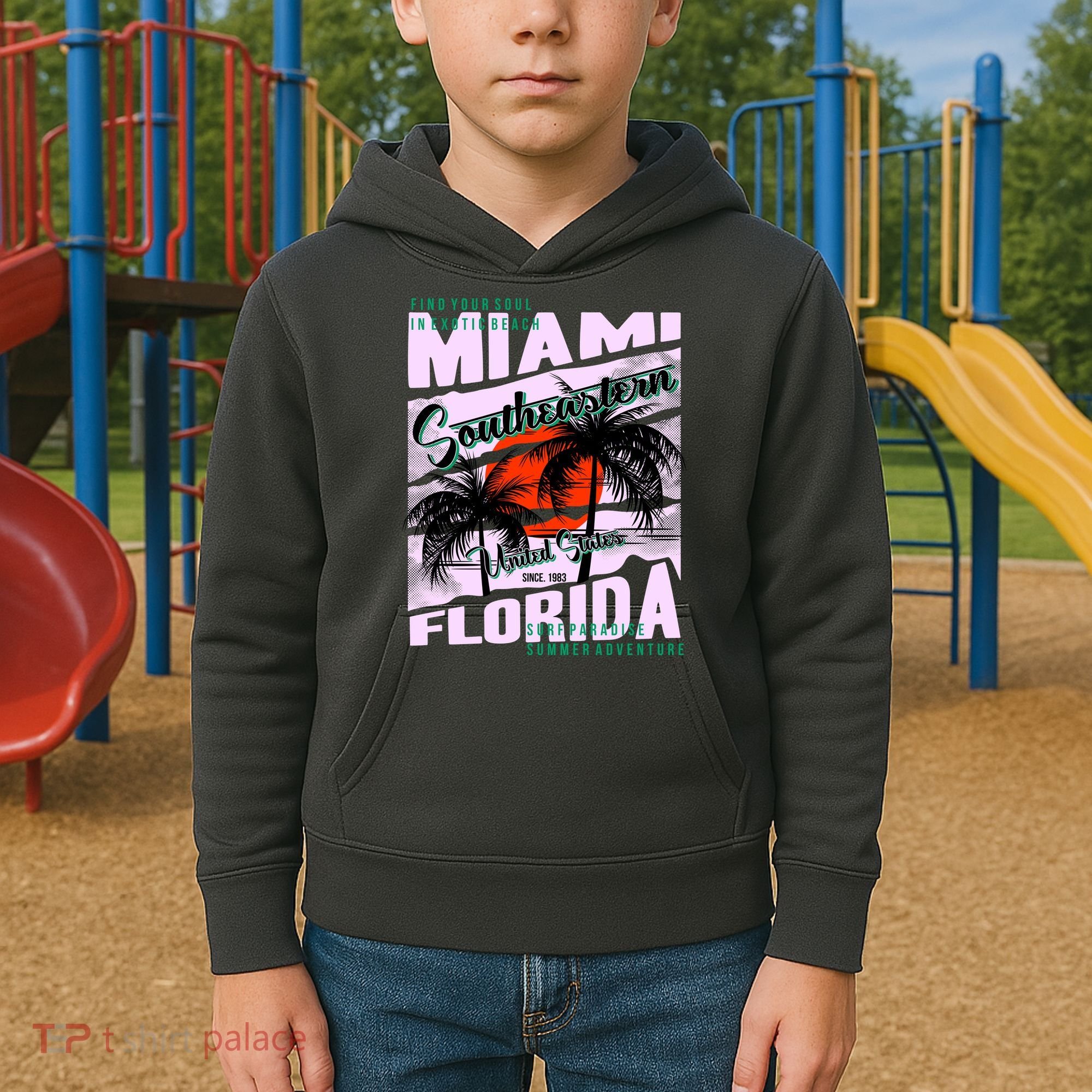 Miami Sunshine Florida Kids Hoodie