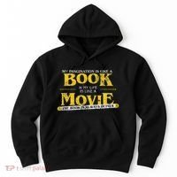 My Imagination Book My Life Movie Sarcastic Retro Book Lover Hoodie thumb 0