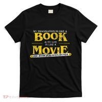 My Imagination Book My Life Movie Sarcastic Retro Book Lover T-Shirt thumb 0