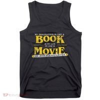 My Imagination Book My Life Movie Sarcastic Retro Book Lover Tank Top thumb 0