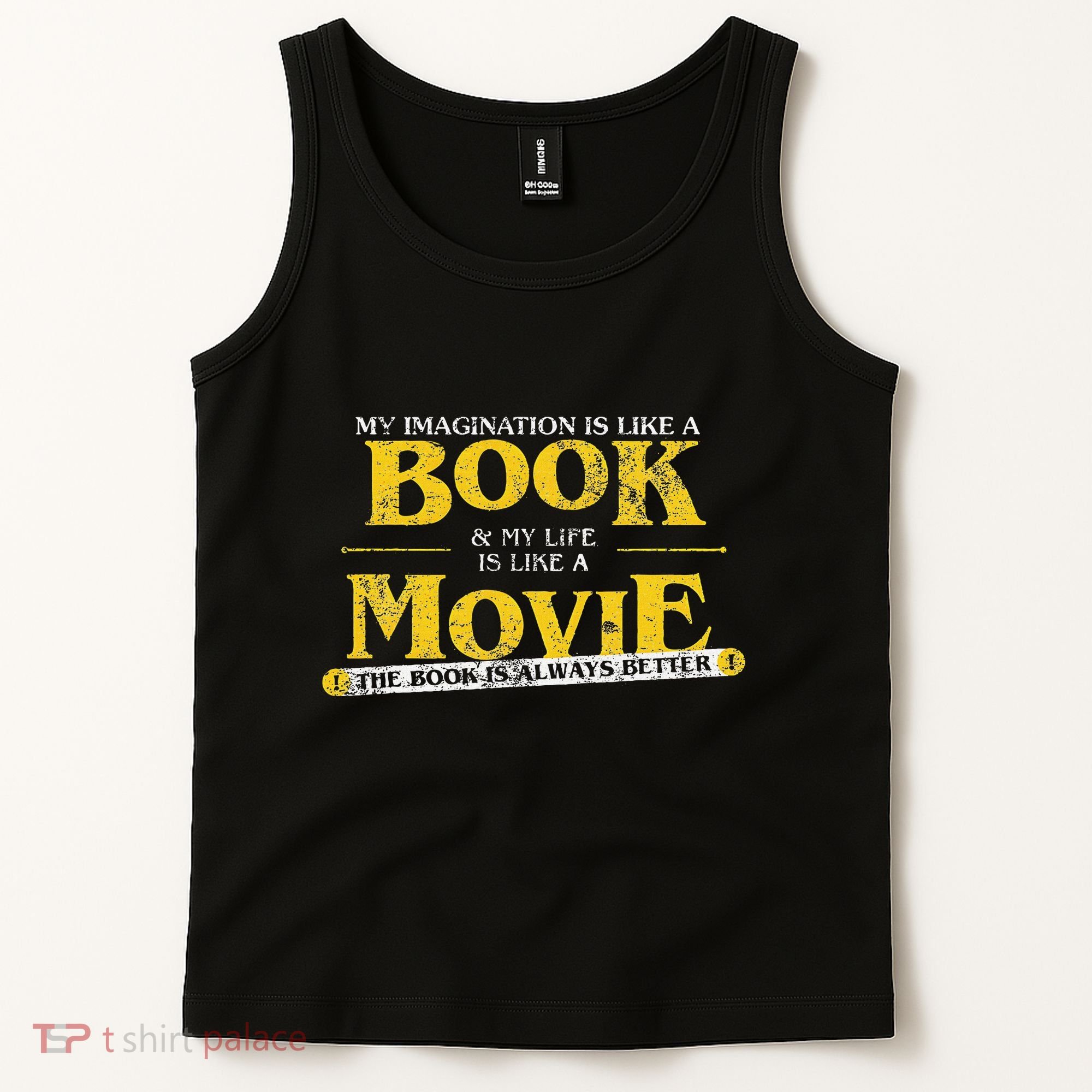 My Imagination Book My Life Movie Sarcastic Retro Book Lover Tank Top