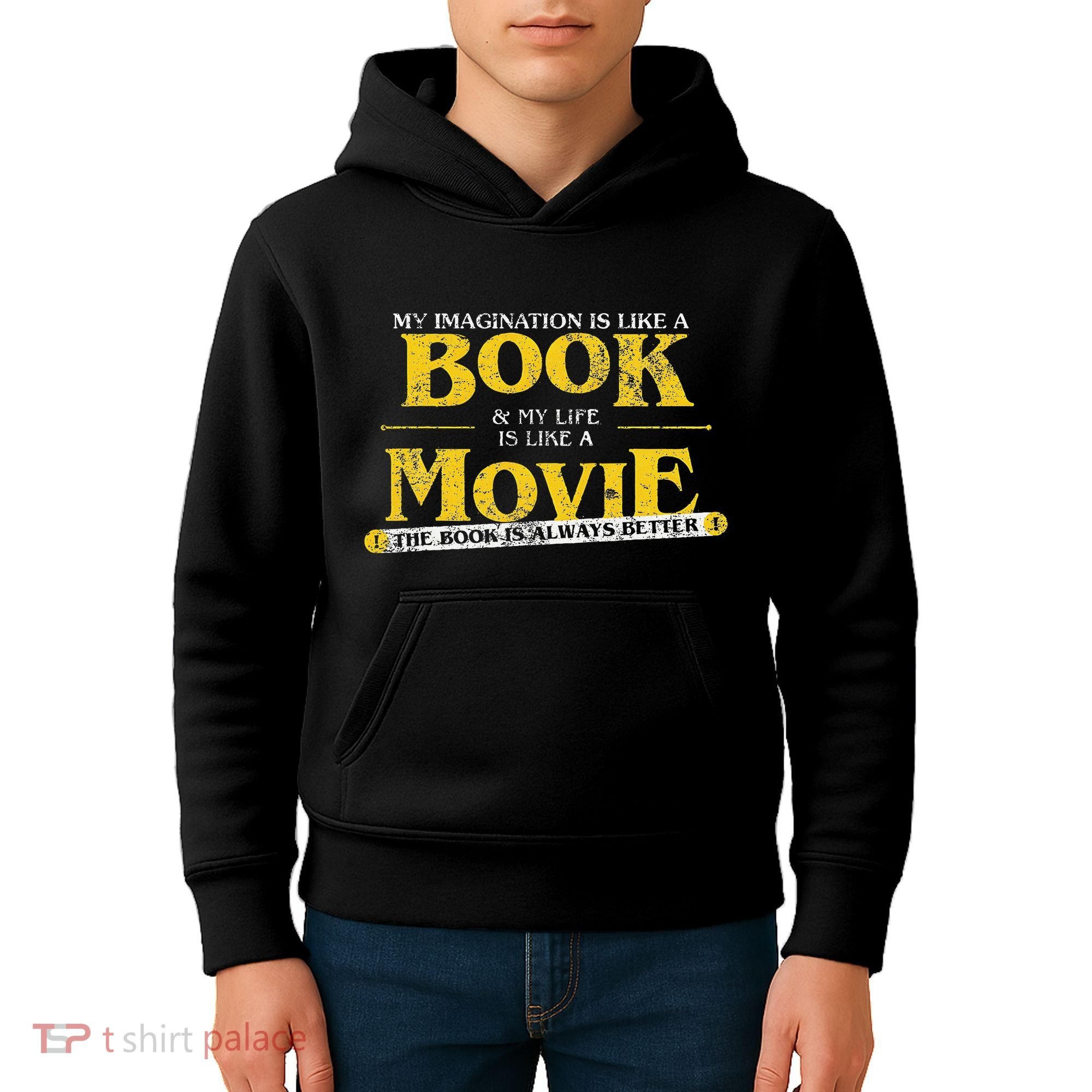 My Imagination Book My Life Movie Sarcastic Retro Book Lover Kids Hoodie