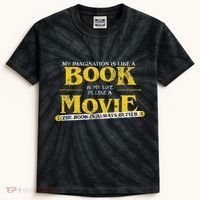 My Imagination Book My Life Movie Sarcastic Retro Book Lover Kids Tie-Dye T-Shirt thumb 0