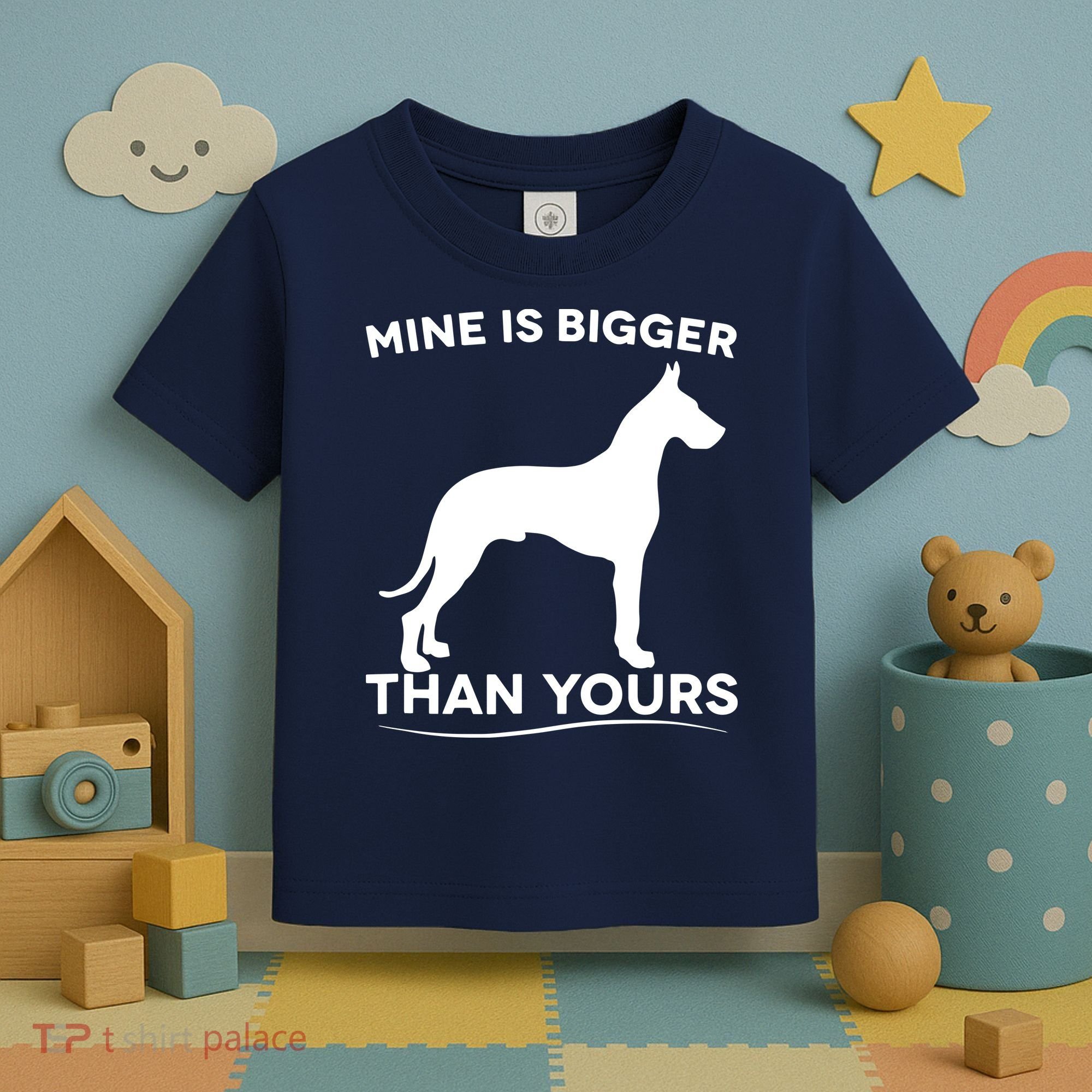 Mine Is Bigger Than Yours Great Dane Dog Toddler T-Shirt