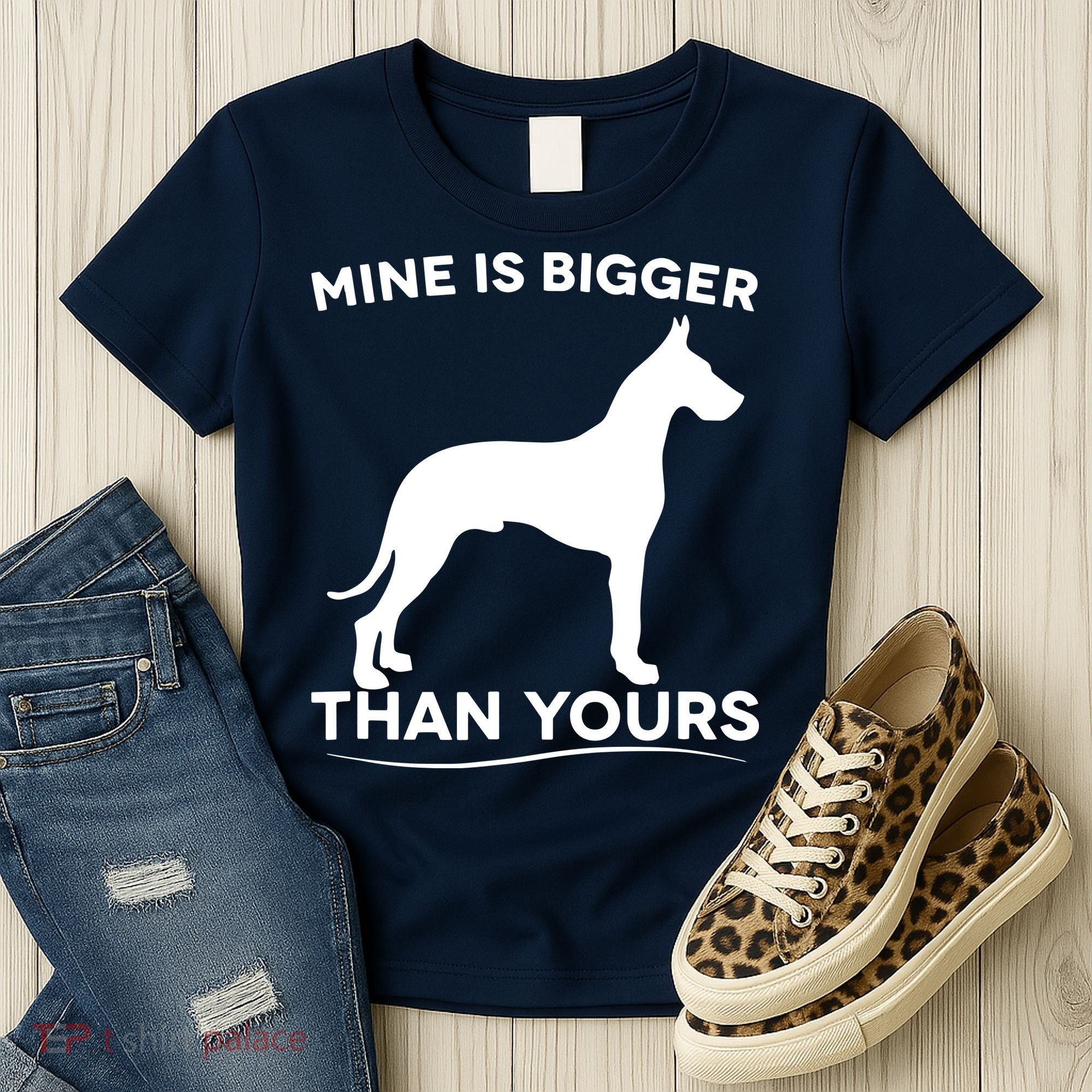 Mine Is Bigger Than Yours Great Dane Dog Women's T-Shirt