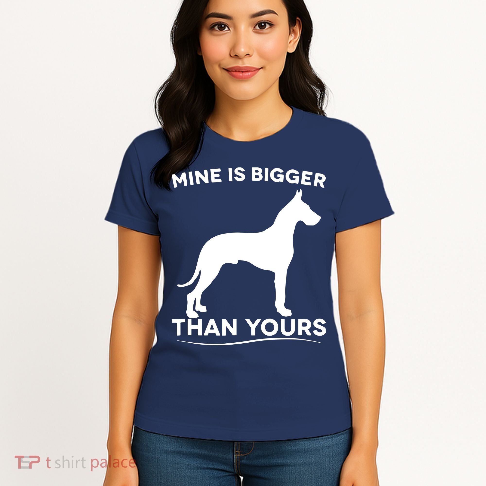 Mine Is Bigger Than Yours Great Dane Dog Women's T-Shirt