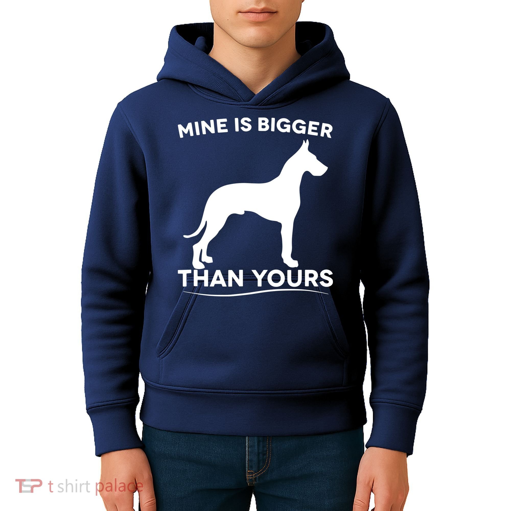Mine Is Bigger Than Yours Great Dane Dog Kids Hoodie