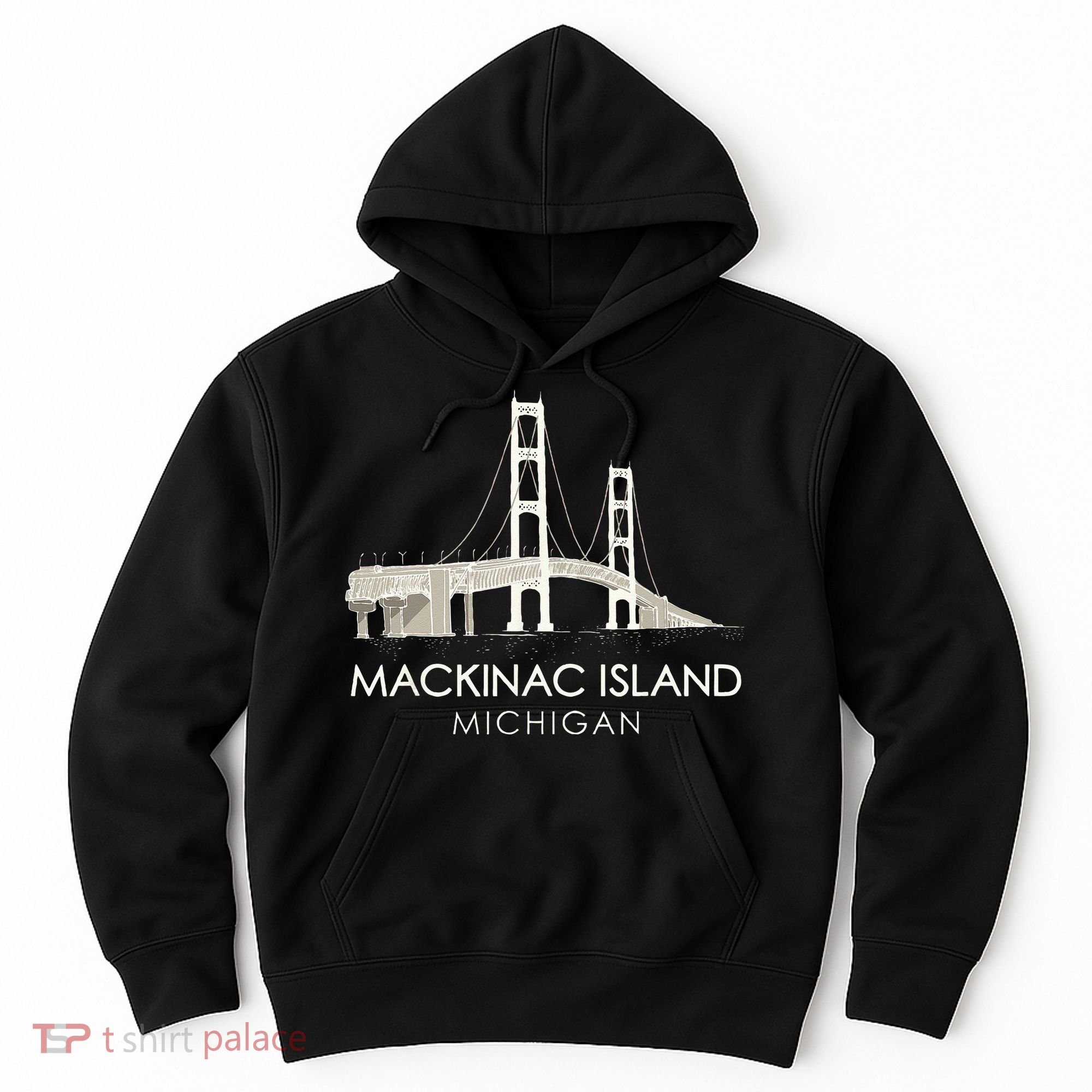 Mackinac Island Bridge Michigan Great Lakes Huron Ferry Trip Hoodie