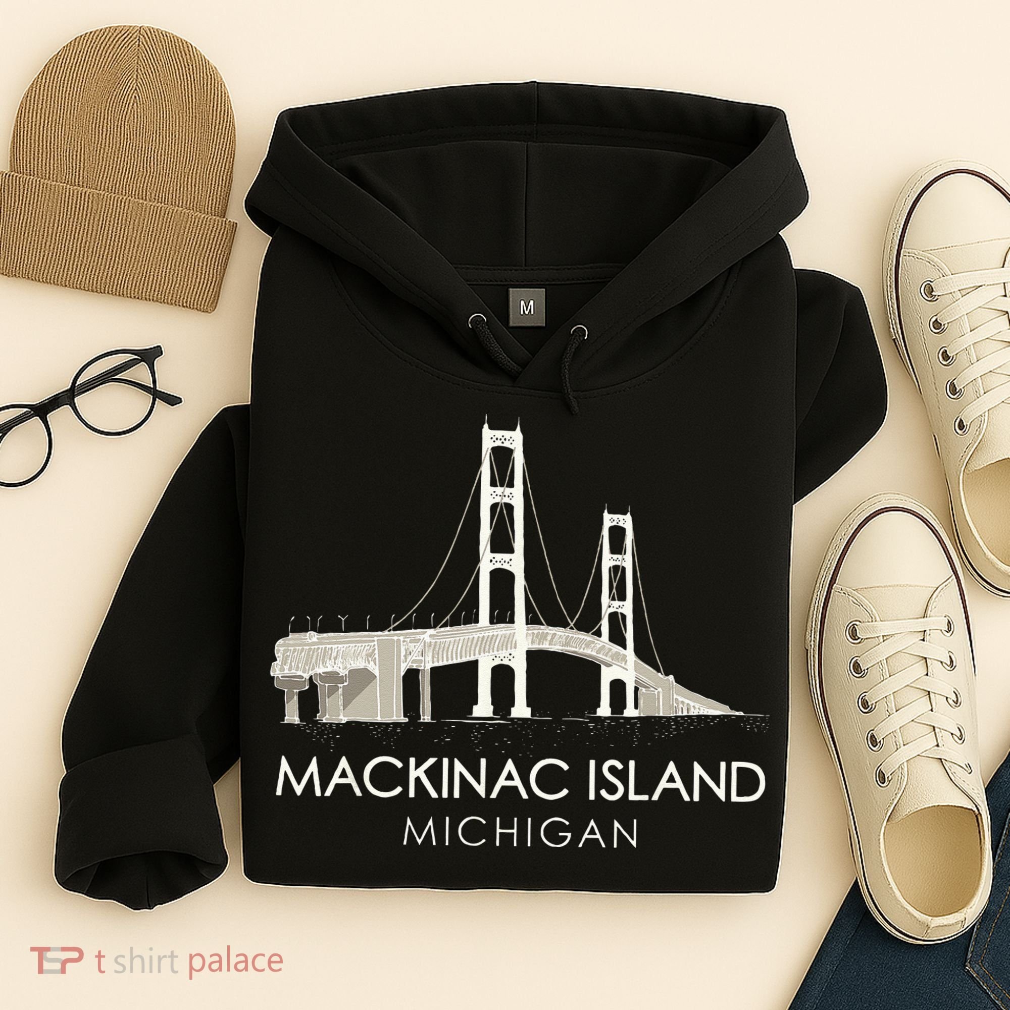Mackinac Island Bridge Michigan Great Lakes Huron Ferry Trip Hoodie