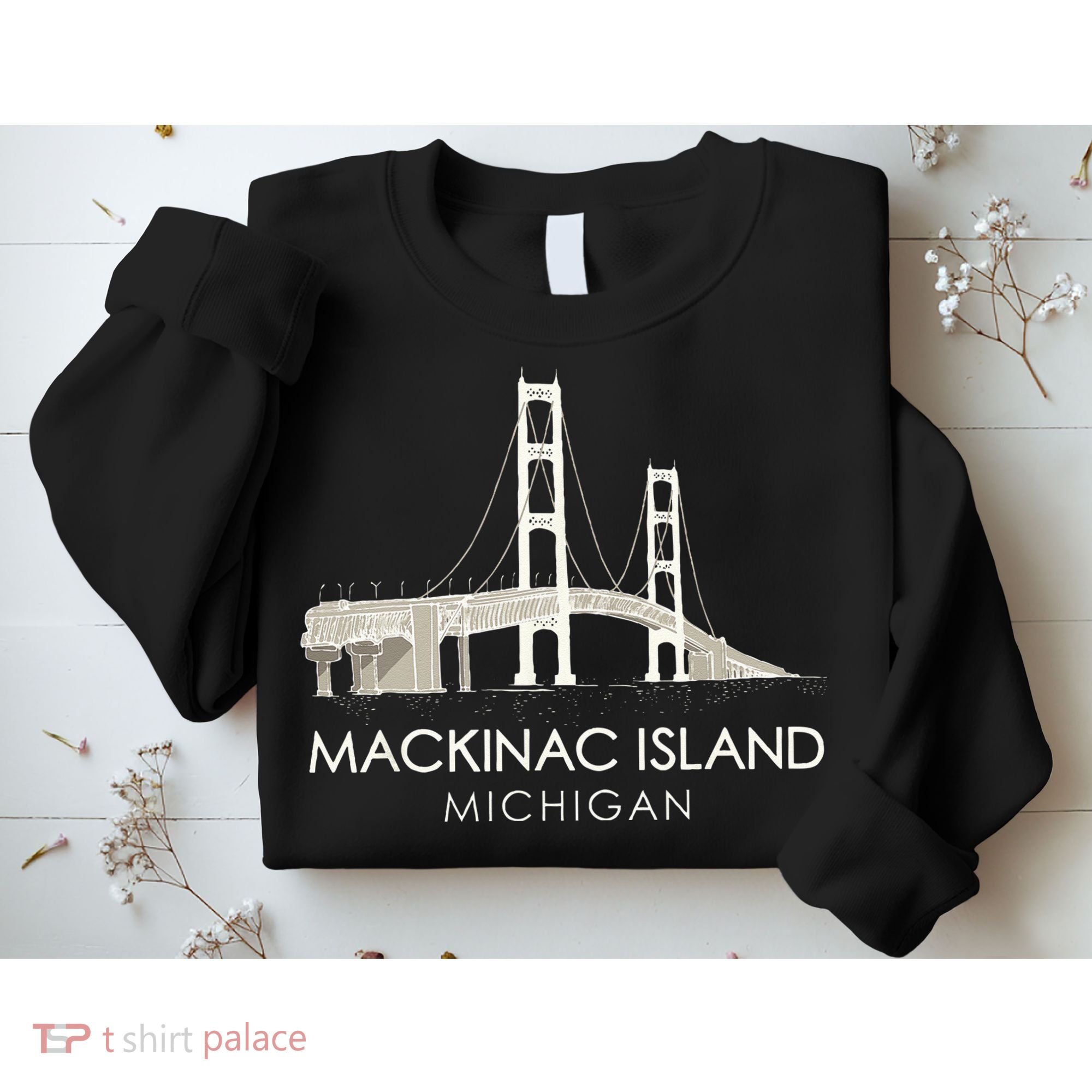 Mackinac Island Bridge Michigan Great Lakes Huron Ferry Trip Sweatshirt
