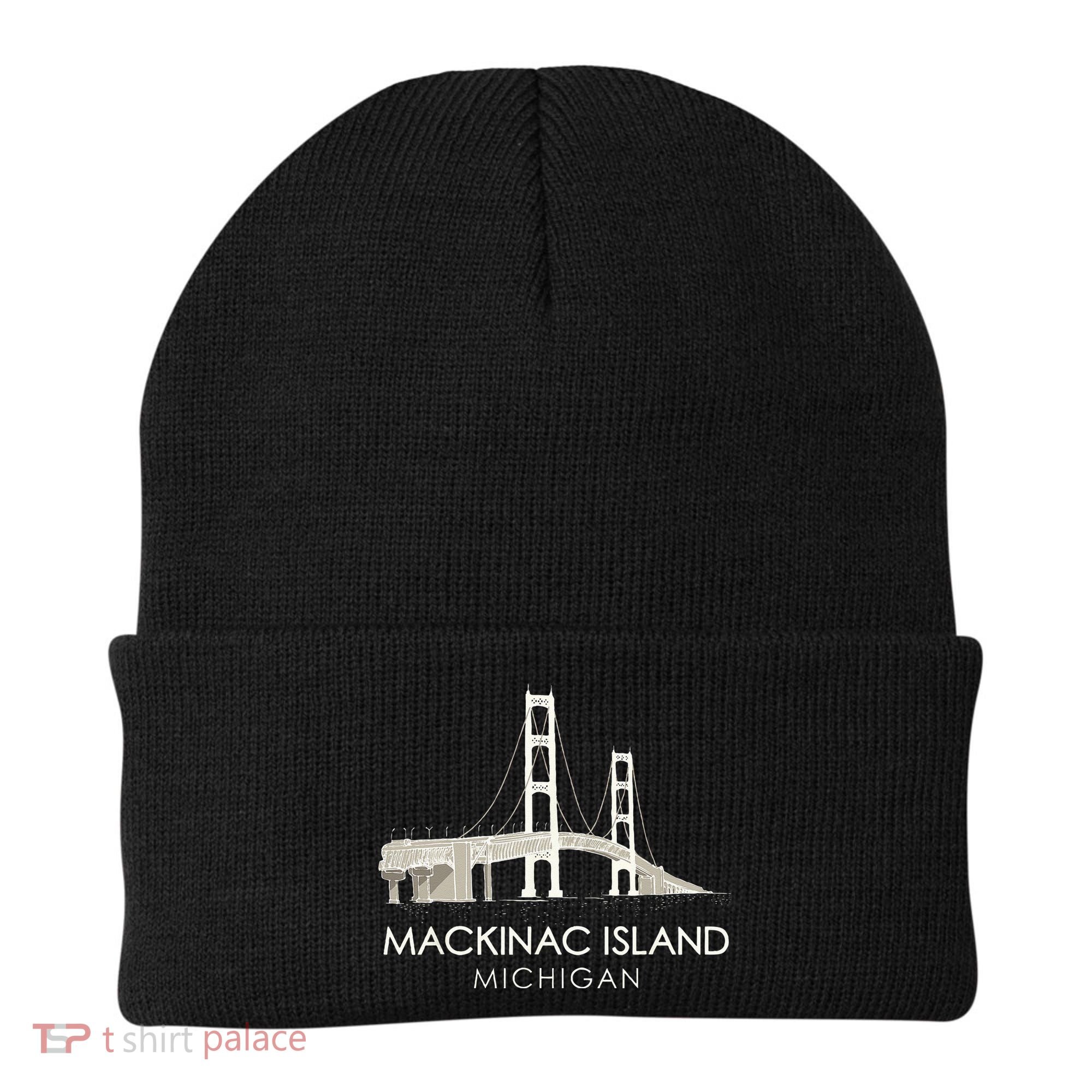 Mackinac Island Bridge Michigan Great Lakes Huron Ferry Trip Beanie