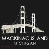 Mackinac Island Bridge Michigan Great Lakes Huron Ferry Trip Women's Hoodie thumb 2