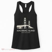 Mackinac Island Bridge Michigan Great Lakes Huron Ferry Trip Women's Tank Top thumb 0