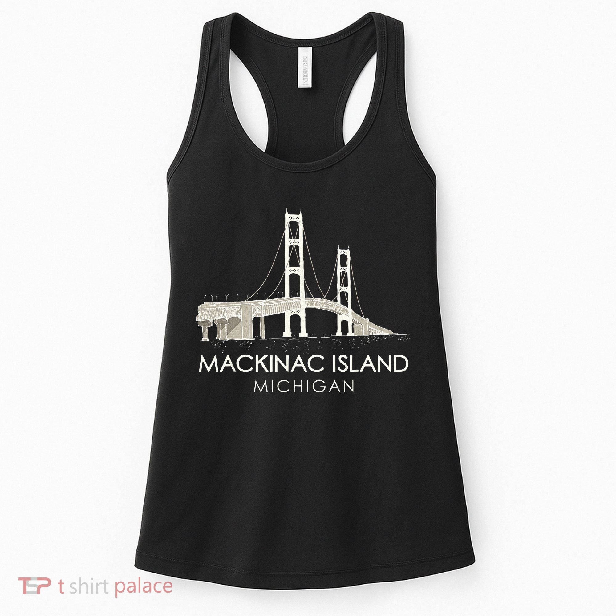 Mackinac Island Bridge Michigan Great Lakes Huron Ferry Trip Women's Tank Top