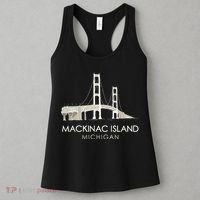 Mackinac Island Bridge Michigan Great Lakes Huron Ferry Trip Women's Tank Top thumb 3
