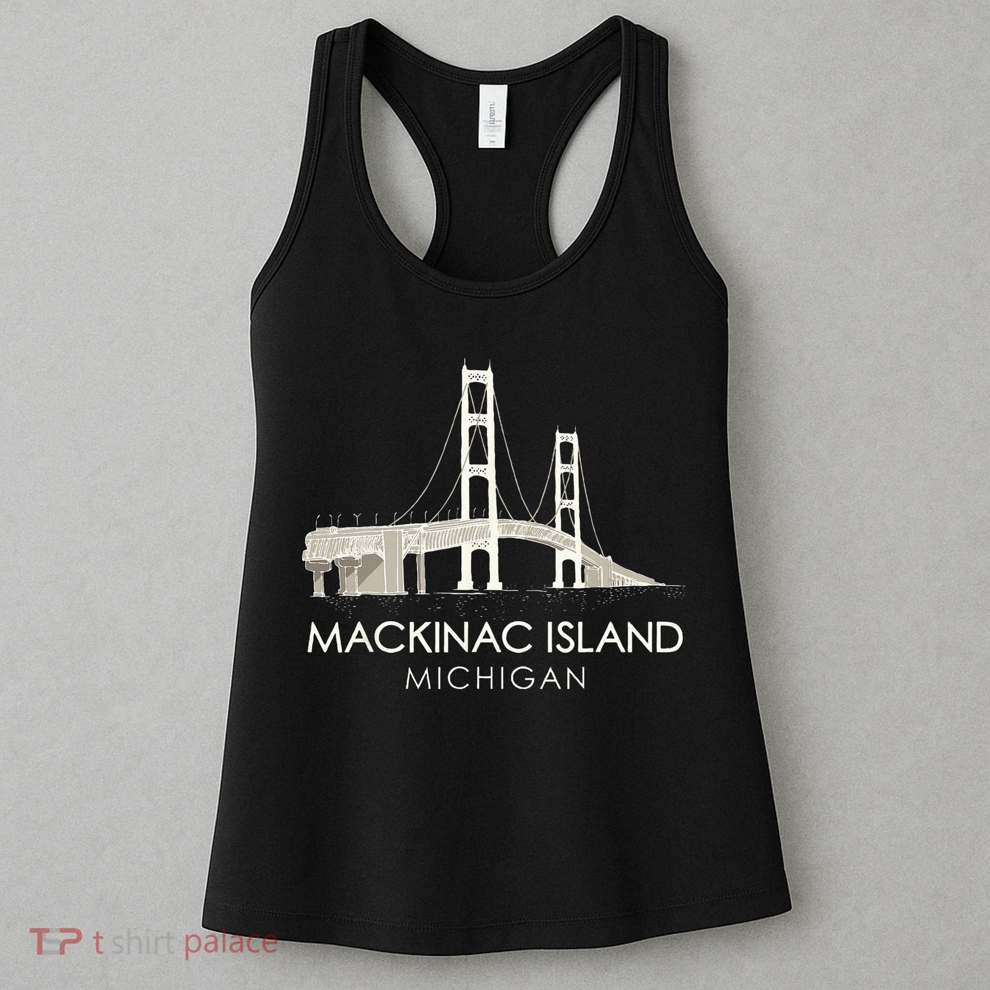 Mackinac Island Bridge Michigan Great Lakes Huron Ferry Trip Women's Tank Top