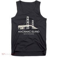 Mackinac Island Bridge Michigan Great Lakes Huron Ferry Trip Tank Top thumb 0