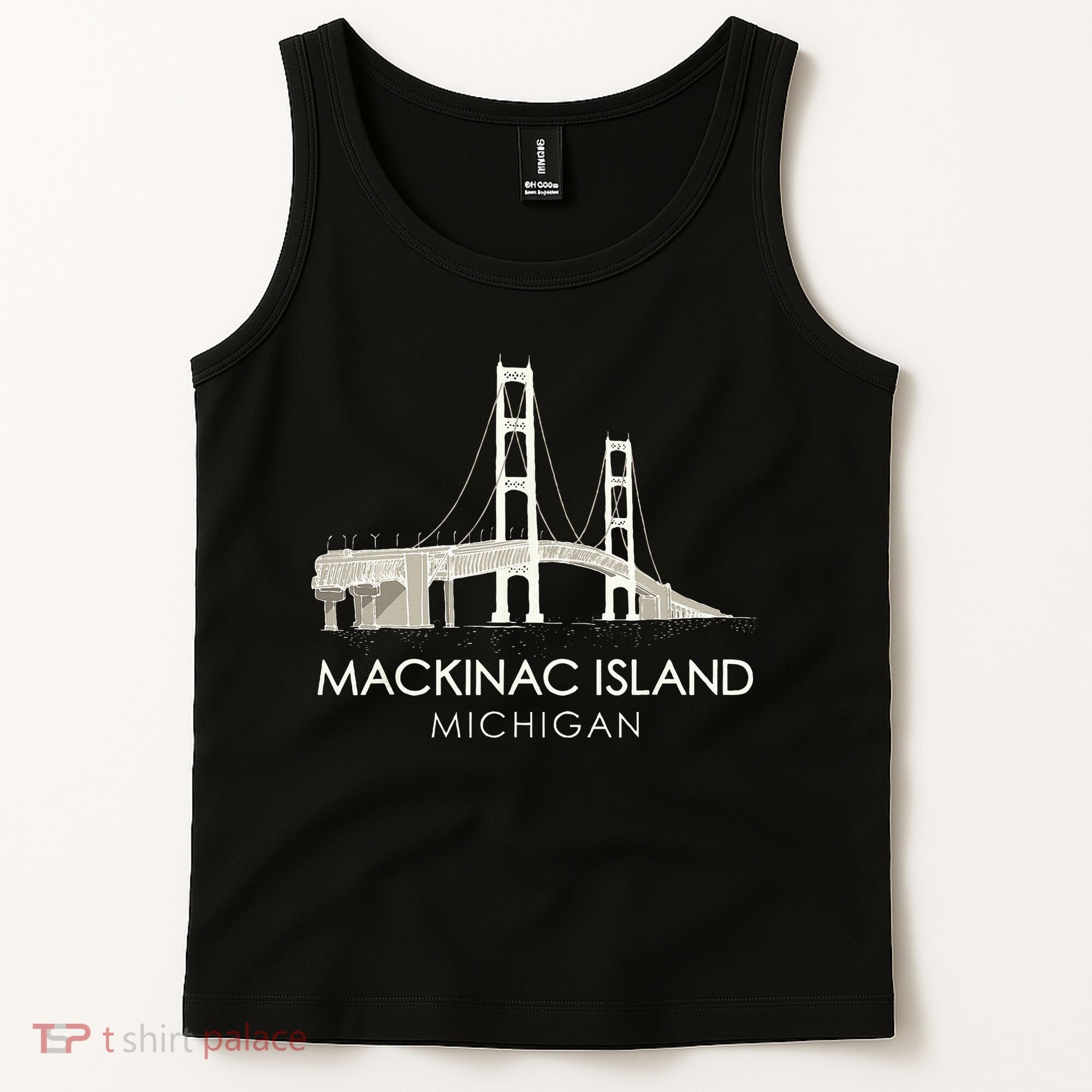 Mackinac Island Bridge Michigan Great Lakes Huron Ferry Trip Tank Top