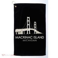 Mackinac Island Bridge Michigan Great Lakes Huron Ferry Trip Golf Towel thumb 0