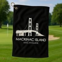 Mackinac Island Bridge Michigan Great Lakes Huron Ferry Trip Golf Towel thumb 1