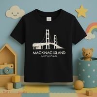 Mackinac Island Bridge Michigan Great Lakes Huron Ferry Trip Toddler T-Shirt thumb 3