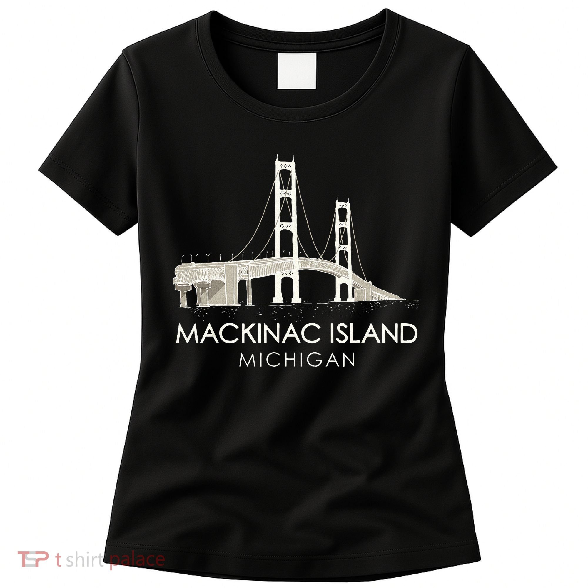 Mackinac Island Bridge Michigan Great Lakes Huron Ferry Trip Women's T-Shirt