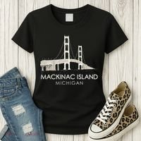 Mackinac Island Bridge Michigan Great Lakes Huron Ferry Trip Women's T-Shirt thumb 3