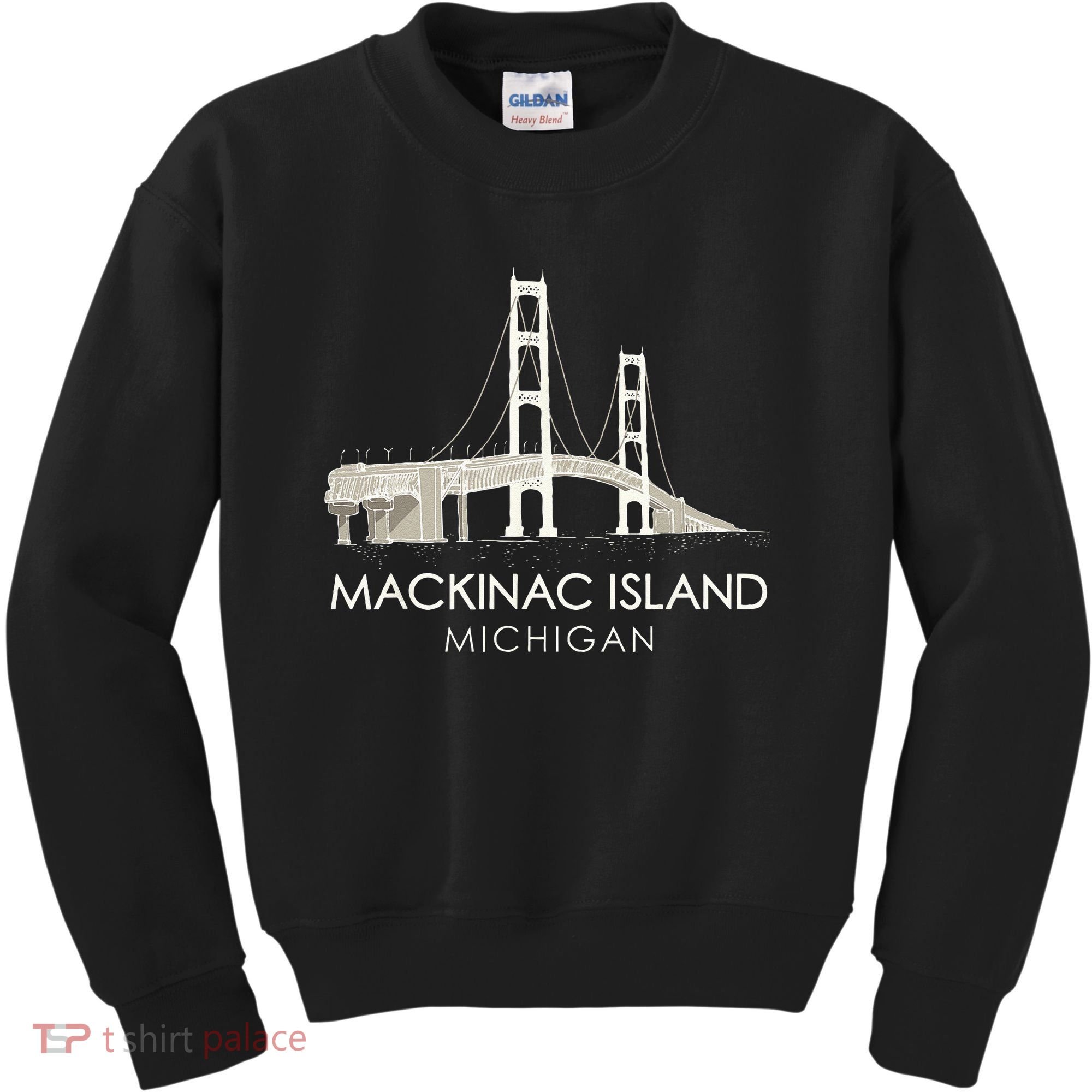 Mackinac Island Bridge Michigan Great Lakes Huron Ferry Trip Kids Sweatshirt