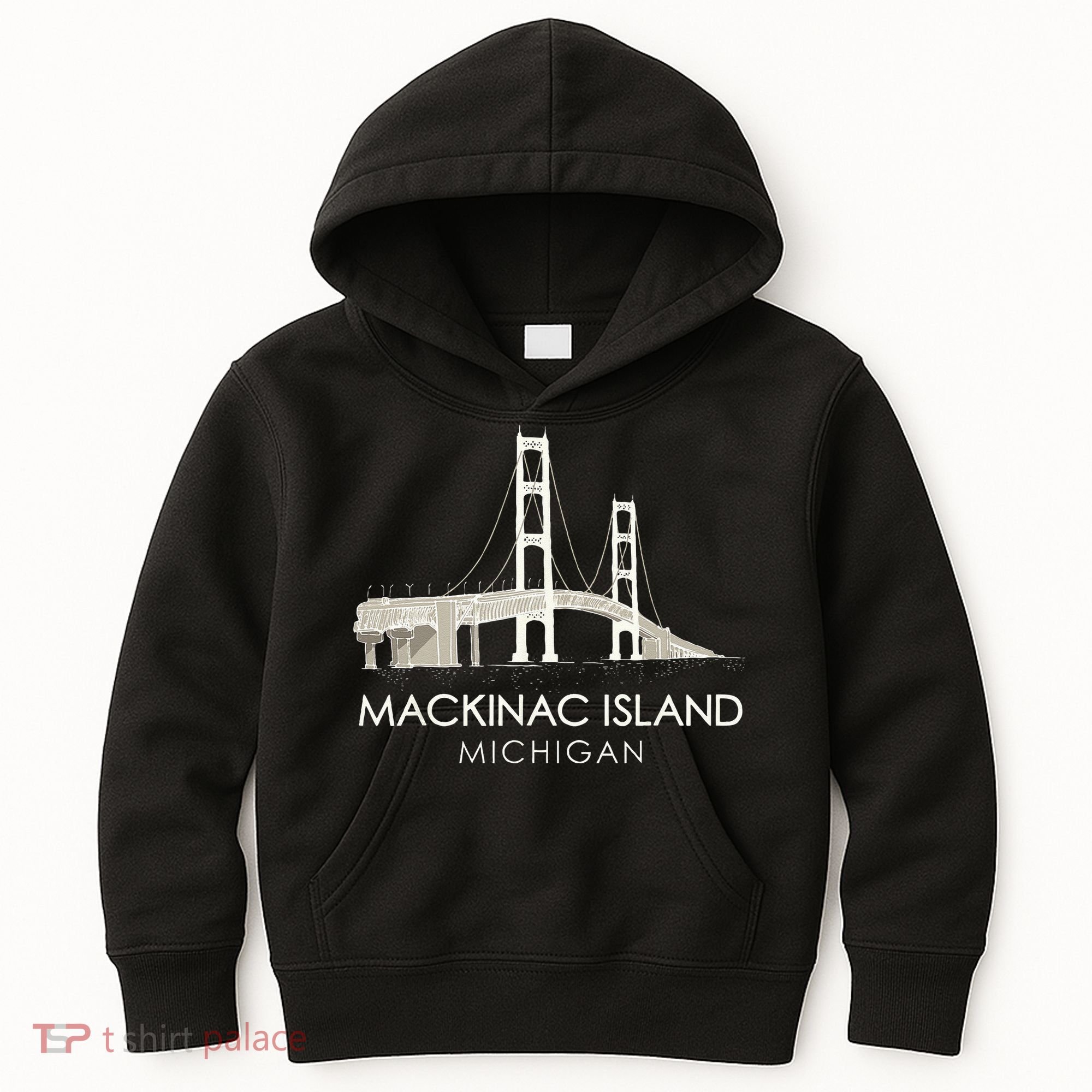 Mackinac Island Bridge Michigan Great Lakes Huron Ferry Trip Kids Hoodie