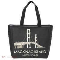 Mackinac Island Bridge Michigan Great Lakes Huron Ferry Trip Tote Bag thumb 0