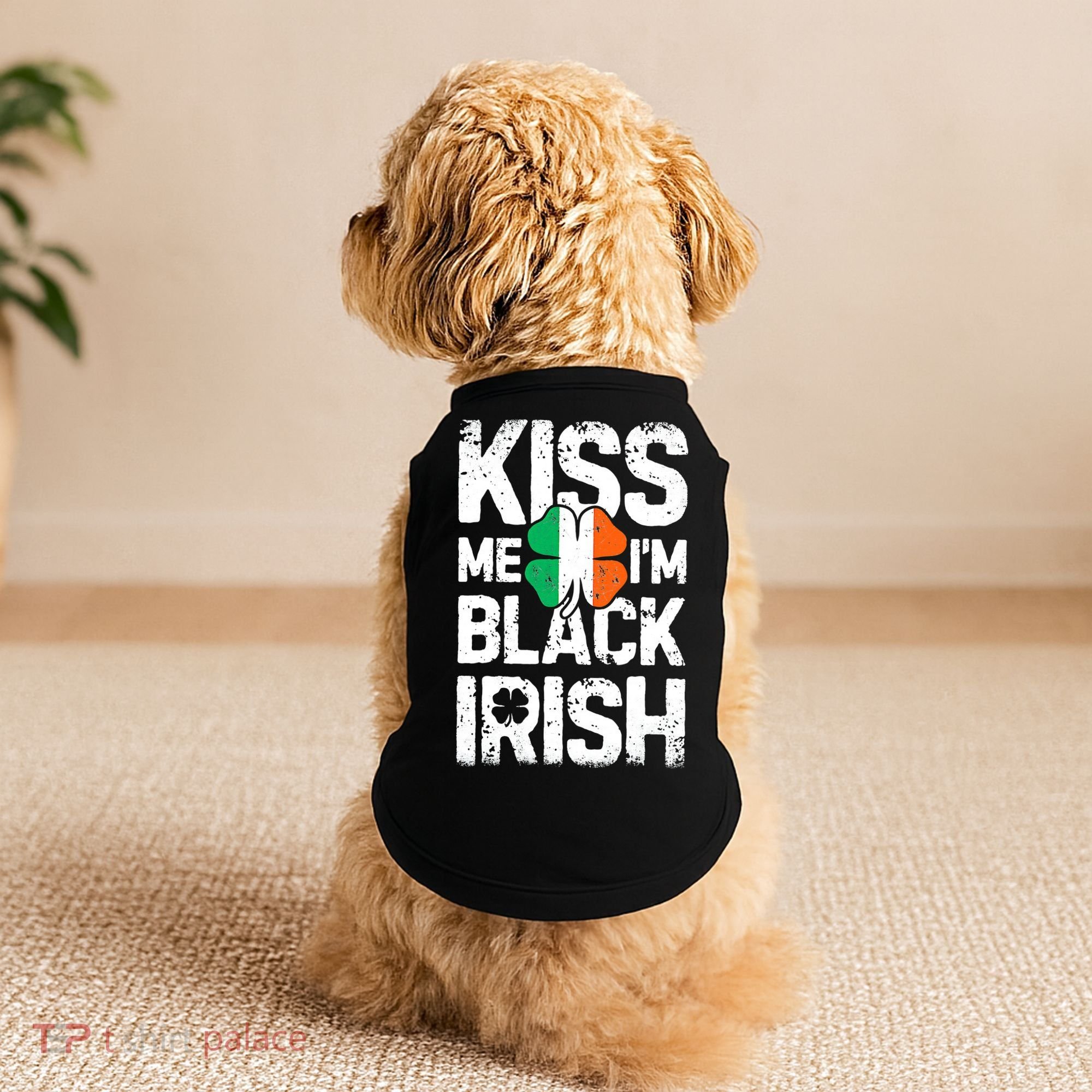 Me I'm Black Irish St Patricks Day Ireland Flag Doggie Tank