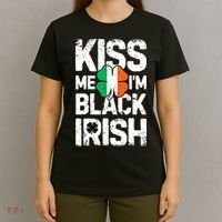 Me I'm Black Irish St Patricks Day Ireland Flag T-Shirt thumb 4