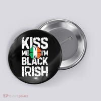 Me I'm Black Irish St Patricks Day Ireland Flag Button thumb 0