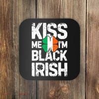 Me I'm Black Irish St Patricks Day Ireland Flag Coaster thumb 0