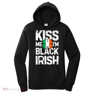 Me I'm Black Irish St Patricks Day Ireland Flag Women's Hoodie