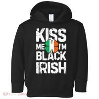 Me I'm Black Irish St Patricks Day Ireland Flag Toddler Hoodie thumb 0
